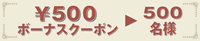 500円ボーナスクーポンを500名様