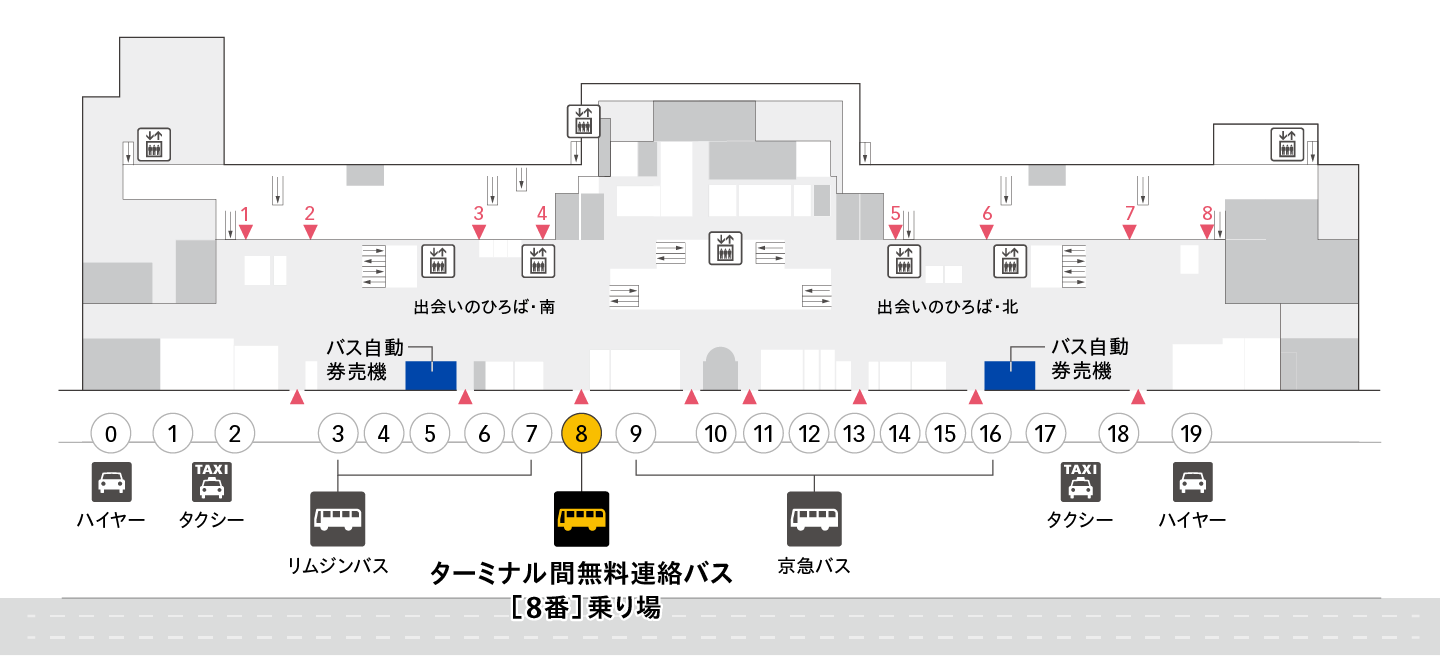 1階(到着ロビー)8番乗り場 画像