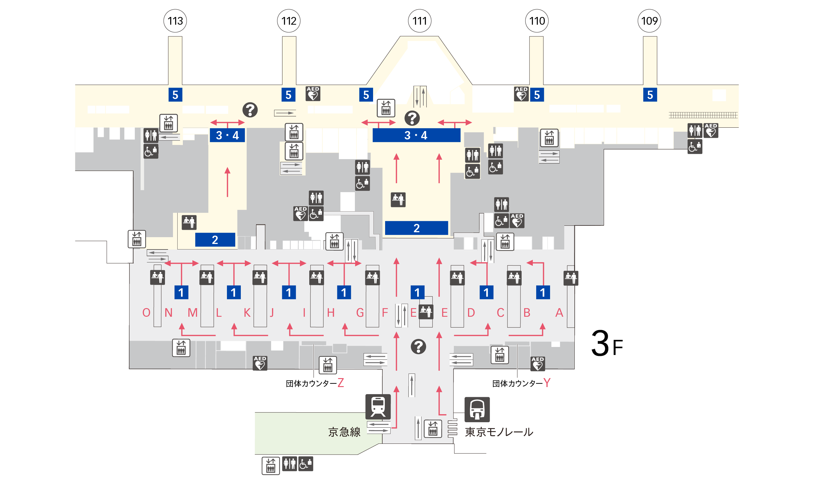  出発手続き 第3ターミナル フロアマップ