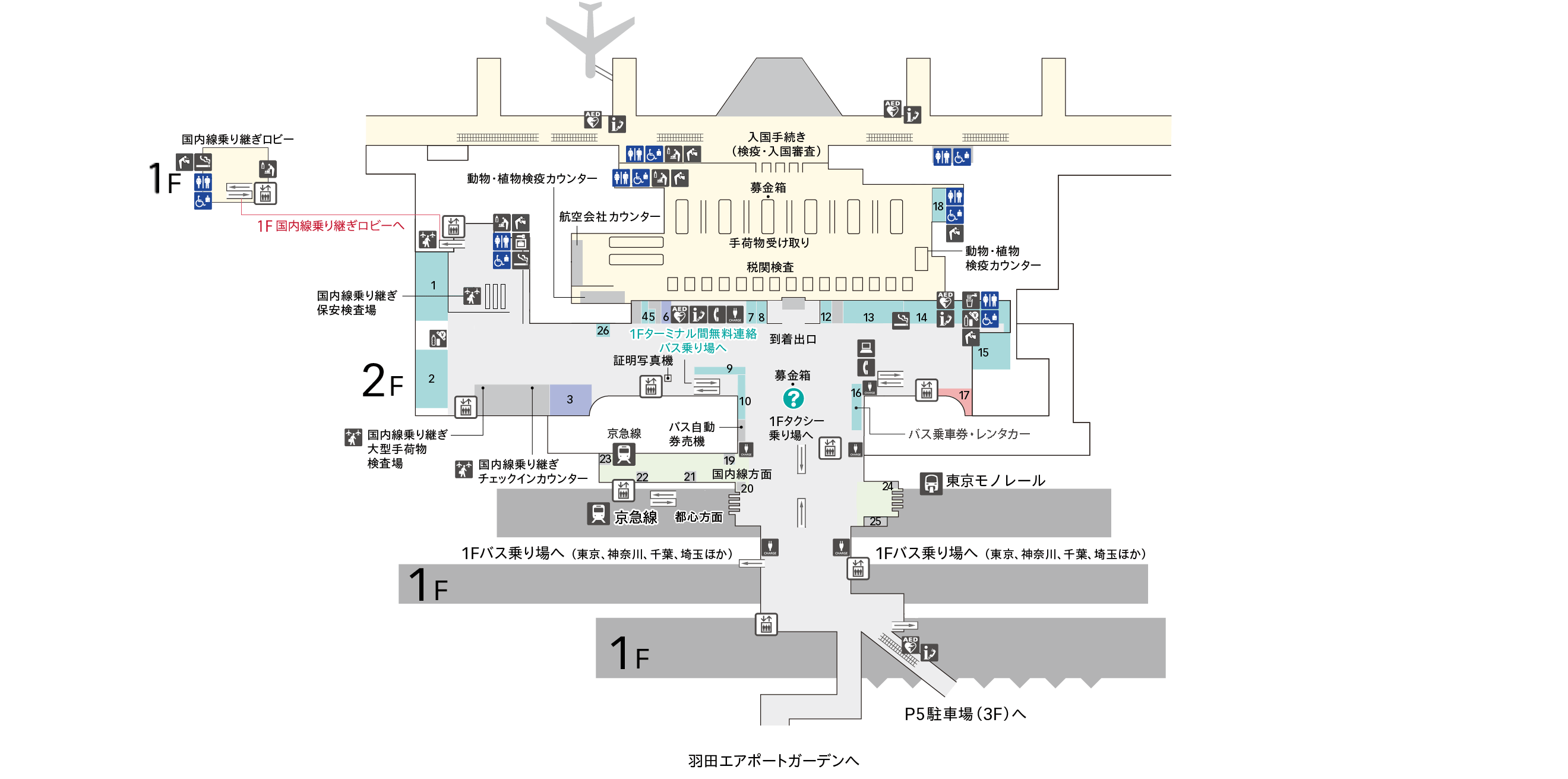 2F 到着ロビー フロアマップ