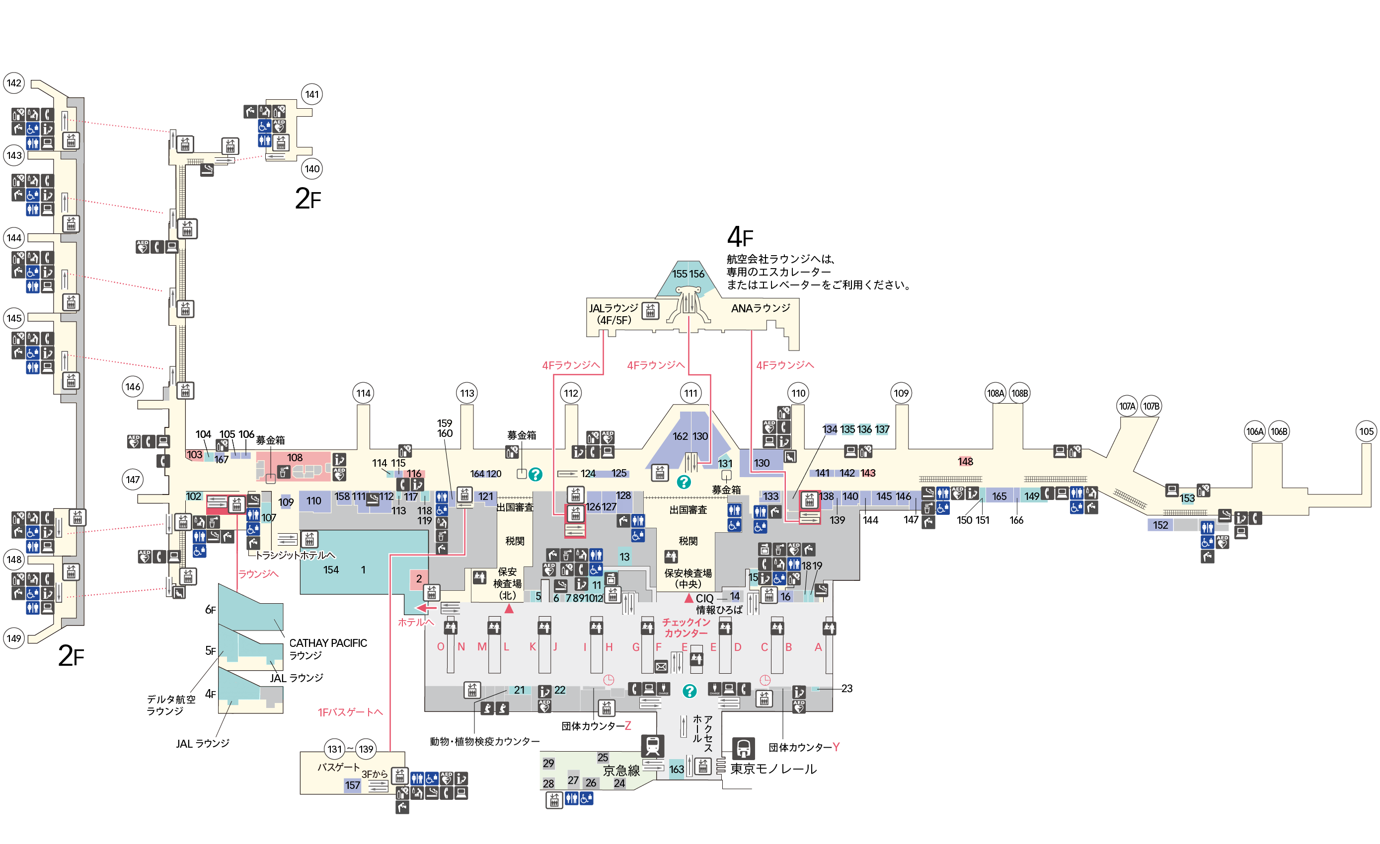 3F 出発ロビー フロアマップ